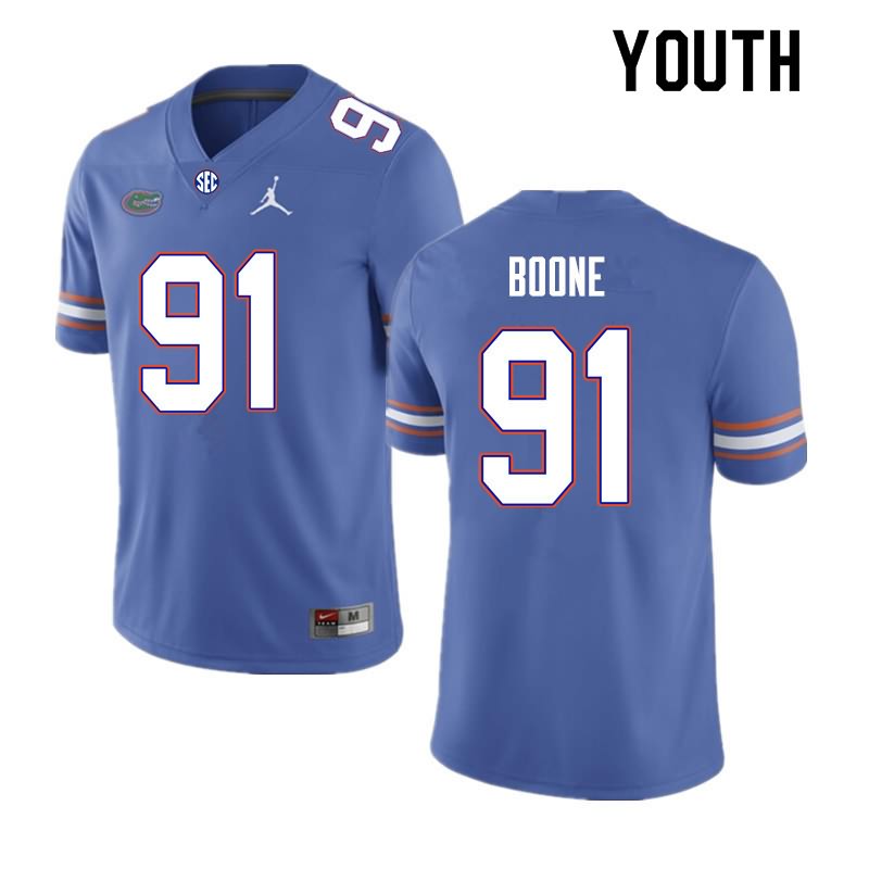 NCAA Florida Gators Justus Boone Youth #91 Nike Royal Stitched Authentic College Football Jersey XDA4764II